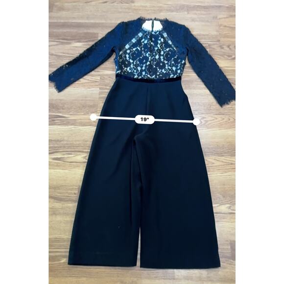 Alexis Classic Jumpsuit XS Black Guipure Lace Ophelia Cropped - Picture 9 of 14